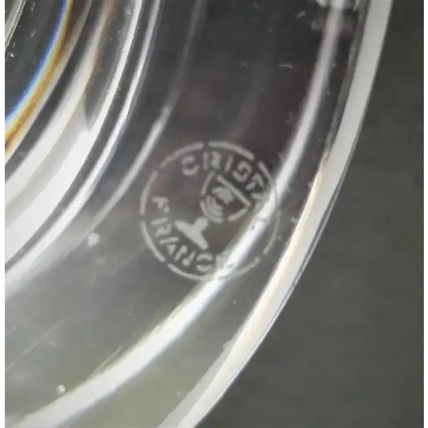 1970s French Crystal Horseshoe Shaped Ashtray, Made in France For Sale - Image 11 of 13