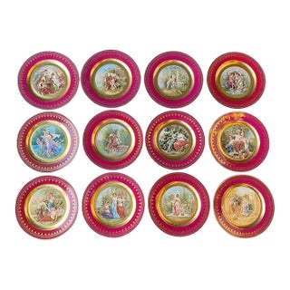 Set of 12 Late 19th Century Royal Vienna Plates For Sale