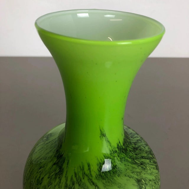 Large Vintage Green Pop Art Vase from Opaline Florence, Italy For Sale - Image 6 of 14