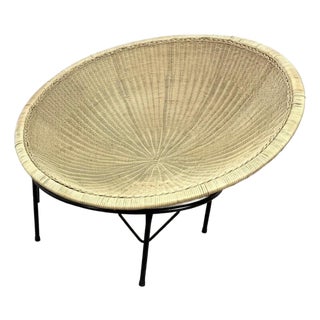 1960s Vintage Umanoff Mango Style Wicker Papasan Chair For Sale