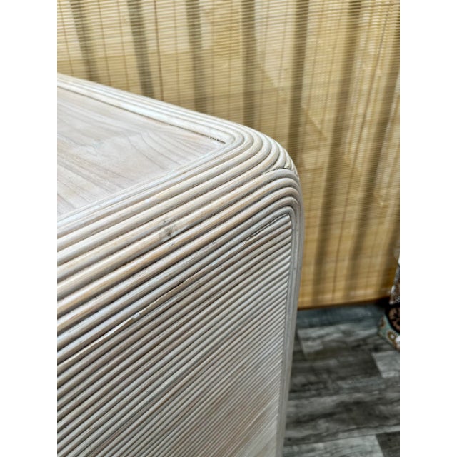 Coastal Style Pencil Reed Highboy Dresser in the Gabriella Crespi's Manner. Circa 1980s For Sale - Image 11 of 13