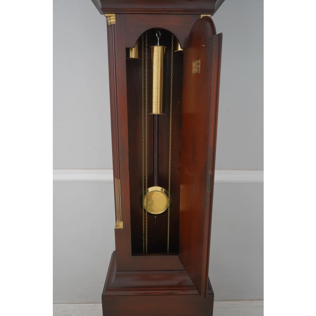 Colonial Simon Willard Federal Inlaid Mahogany Grandfather Clock For Sale - Image 12 of 18