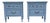 Pair of Mid-Century Blue Gray Lacquered Nightstands For Sale