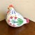 A pair of mid century faience hand painted pottery roosters. Made in Italy.