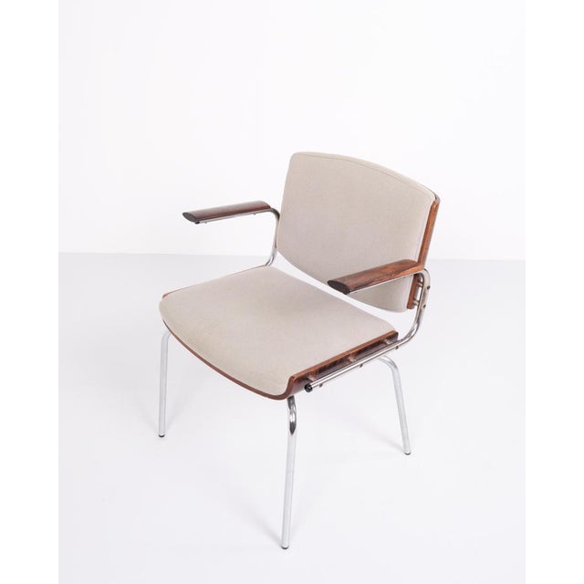 Conference Chairs in Rosewood and Light Grey Fabric from Duba, 1960s, Set of 4 For Sale - Image 4 of 11