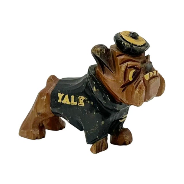 Vintage Yale University Wooden Bulldog Mascot Carter Hoffman Ivy League For Sale - Image 11 of 12