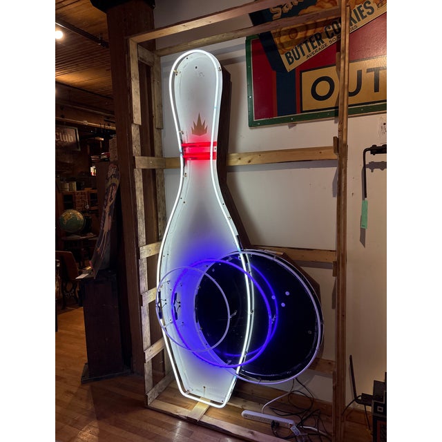 Mid-Century Modern Large Vintage Animated Neon Bowling Alley Sign For Sale - Image 3 of 12