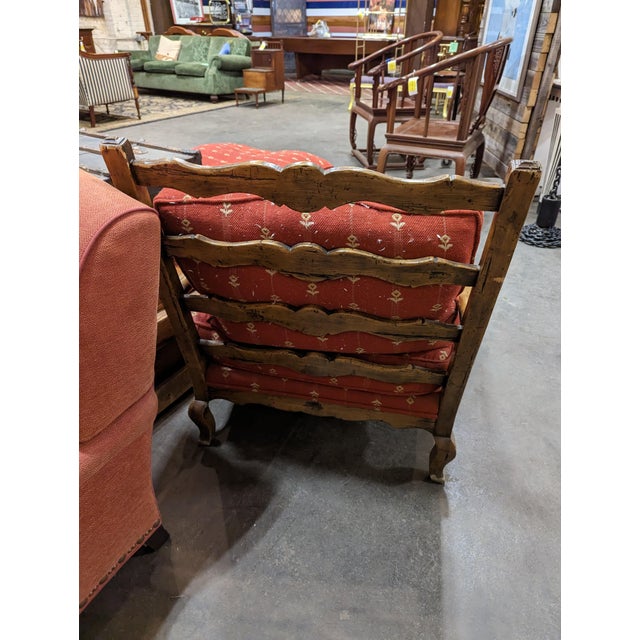 Guy Chaddock Oversized Country French Ladderback Chairs and Ottoman Set For Sale - Image 4 of 5