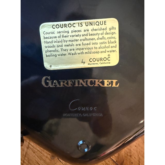 Mid-Century Modern Couroc of Monterey Garfinkel's Logo Serving Tray For Sale - Image 3 of 7