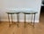 Classic elegance brass base with thick beveled glass top.