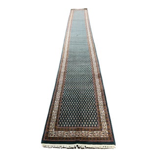 1990s Handwoven Persian Design Indian Rug - 2'7" X 19'4" For Sale