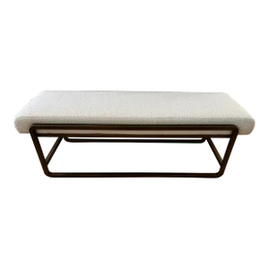 Loer Ivory Boucle Modern Accent Bench