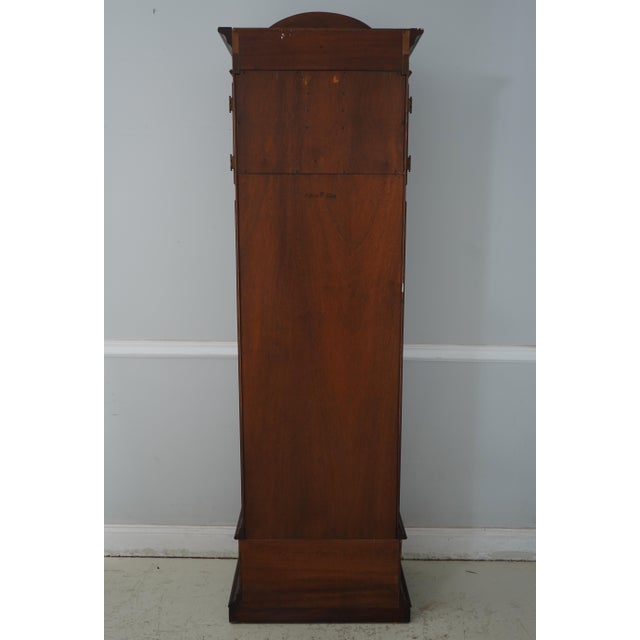 Brown Ethan Allen Mahogany Tall Case Grandfather Clock For Sale - Image 8 of 12