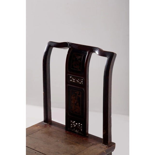 Brown Ming Style Chinese Chair, 1890 For Sale - Image 8 of 10