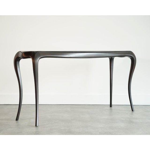 Mid 20th Century Sculpted Sapele Mahogany Console Table in Espresso, 1960s For Sale - Image 5 of 10