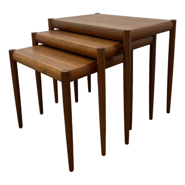 Nesting Tables in Teak, Denmark, 1960s, Set of 3 For Sale