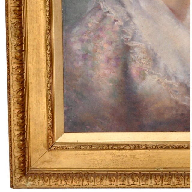 Antique 19th Century American Impressionist Female Portrait Painting, circa 1890 For Sale - Image 10 of 11