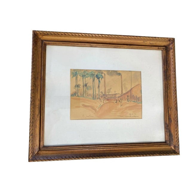 Modern Ottone Zorlini Listed Brazilian Artist Watercolor Painting For Sale - Image 3 of 5