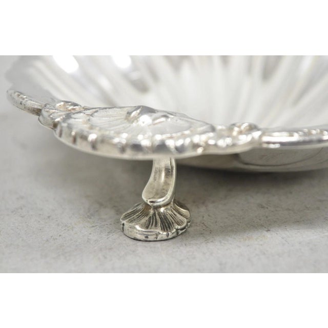 Vintage English Regency Style Silver Plated Small Clam Shell Trinket Dish For Sale - Image 11 of 13
