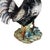 Ceramic Vintage Italian Majolica Hand Painted Ardalt Rooster Figurine Floral Detail For Sale - Image 7 of 10