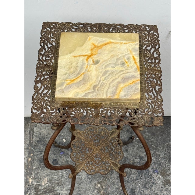 19th Century Ornate Marble Top Victorian Plant Stand For Sale In San Francisco - Image 6 of 12