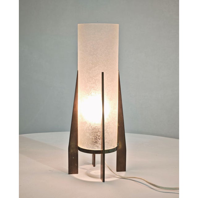 Mid-Century Modern Brass and Glass Table Lamp from Stilnovo, Italy, 1950s For Sale - Image 3 of 15