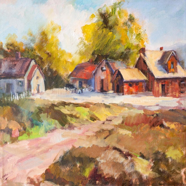 Wood Original Impressionist Landscape Farm House Oil Painting Signed Rodden For Sale - Image 7 of 8