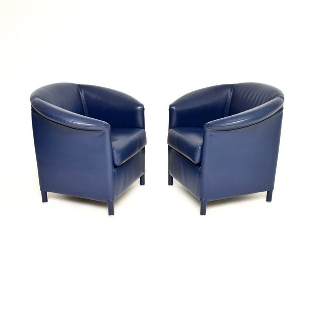 Mid-Century Modern Vintage Leather Chairs from Wittmann, 1980, Set of 2 For Sale - Image 3 of 9
