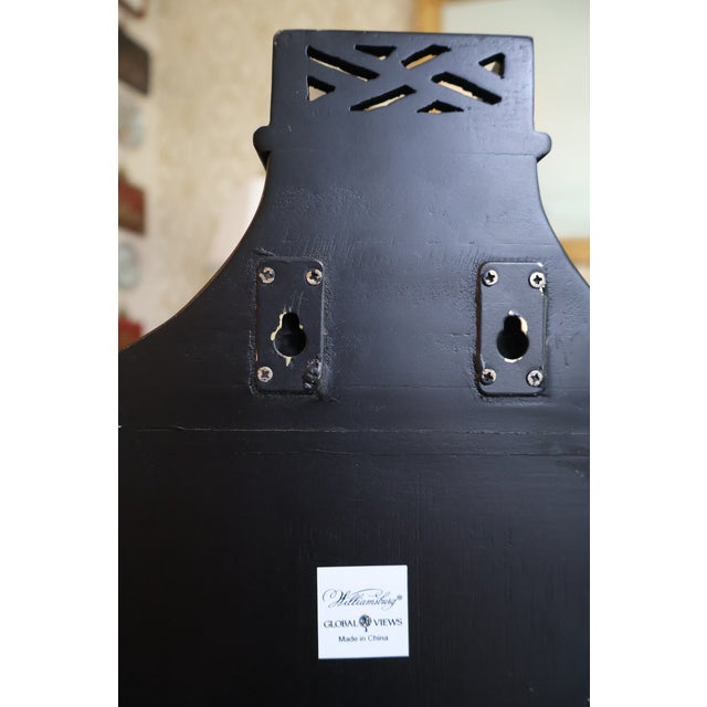 Wood Global Views Williamsburg Black Chinoiserie Pagoda Wall Shelves / Decorative Sconces — A Pair For Sale - Image 7 of 18