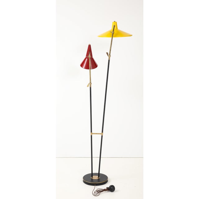Metal 1960's Mid-Century Modern Style After Stilnovo Two Arm Adjustable Italian Floor Lamp For Sale - Image 7 of 18
