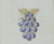 Original jewelry design drawing of a statement necklace centered by a grape-cluster motif of rich blue-violet cabochon-...
