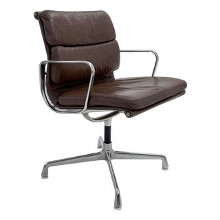 EA217 Soft Pad Desk Chair in Leather by Charles & Ray Eames for ICF, 1970s For Sale