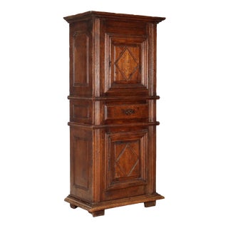 Baroque Style Oak Sideboard with Safe For Sale