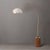 Mid-Century Modern 1980s Nova of California Brass Floor Lamp - 92" Tambo Style, Mid Century Modern, Walnut Base, Matte White/Gold Shade For Sale - Image 3 of 4