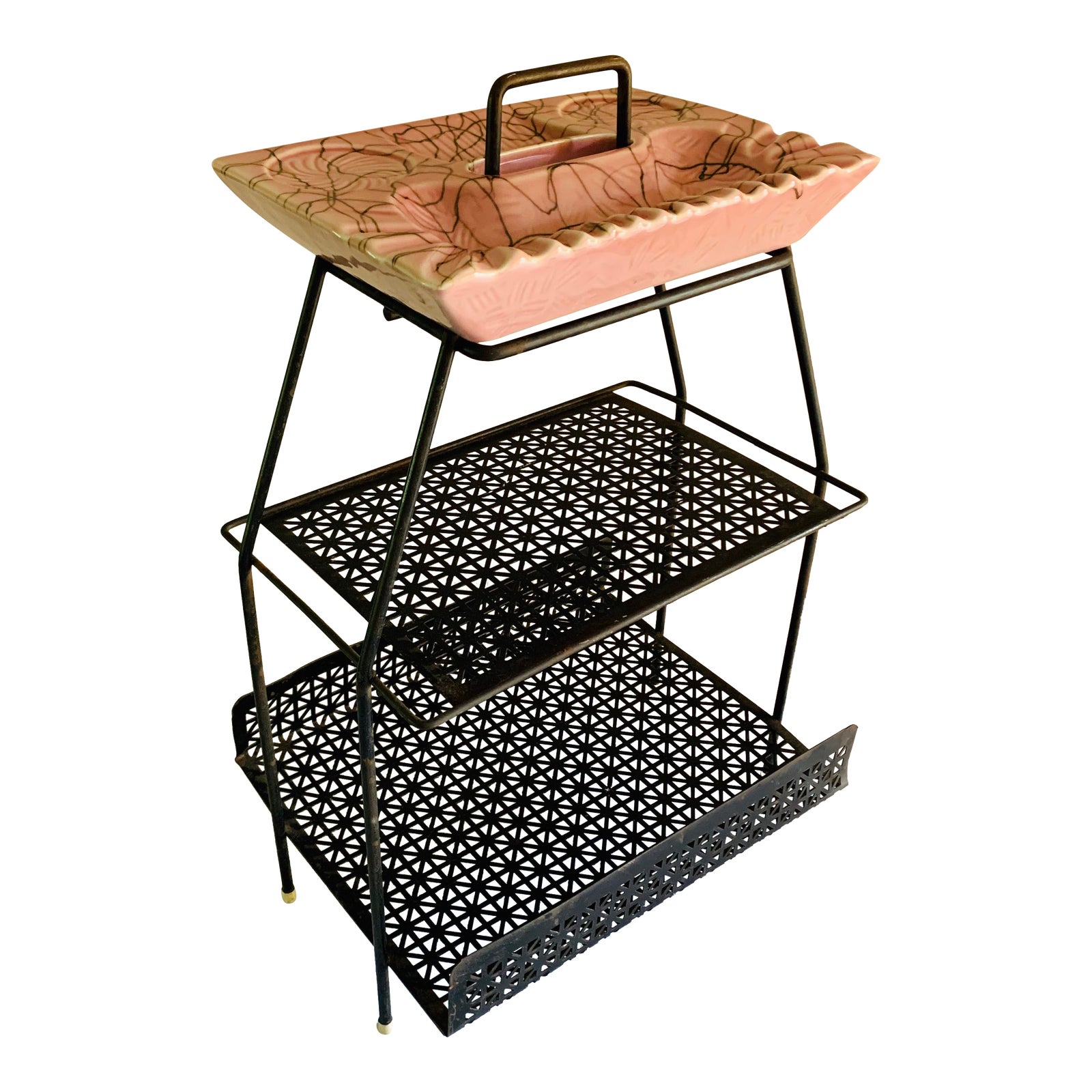 Mid Century Modern Atomic Ashtray Stand 3 Tier Magazine Rack Smoking Stand Chairish