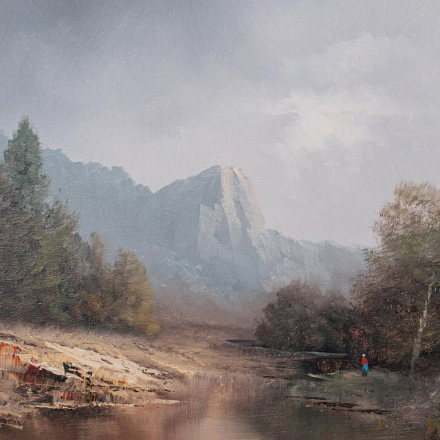 1970's Vintage Landscape Painting For Sale - Image 6 of 10