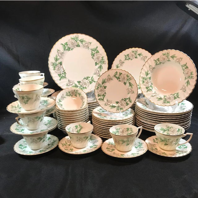 Vintage Syracuse China Gardenia Dinnerware Service for Twelve, 80