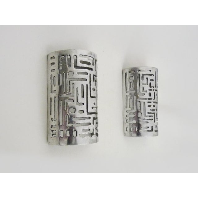 Vintage Aluminum Wall Lights, 1990s, Set of 2 For Sale - Image 3 of 7