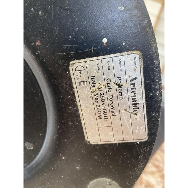 Black Model Polifemo Floor Lamp by Carlo Forcolini for Artemide For Sale - Image 8 of 9