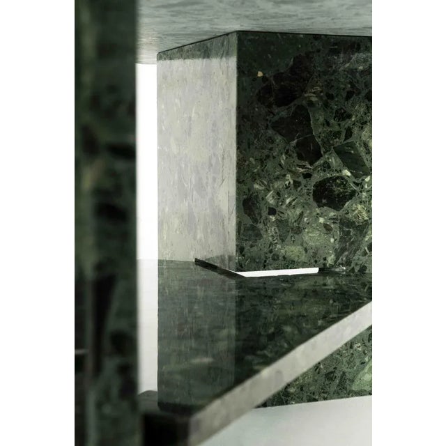 Forest Green Vintage Italian Green Marble Coffee Table, 1980s For Sale - Image 8 of 11