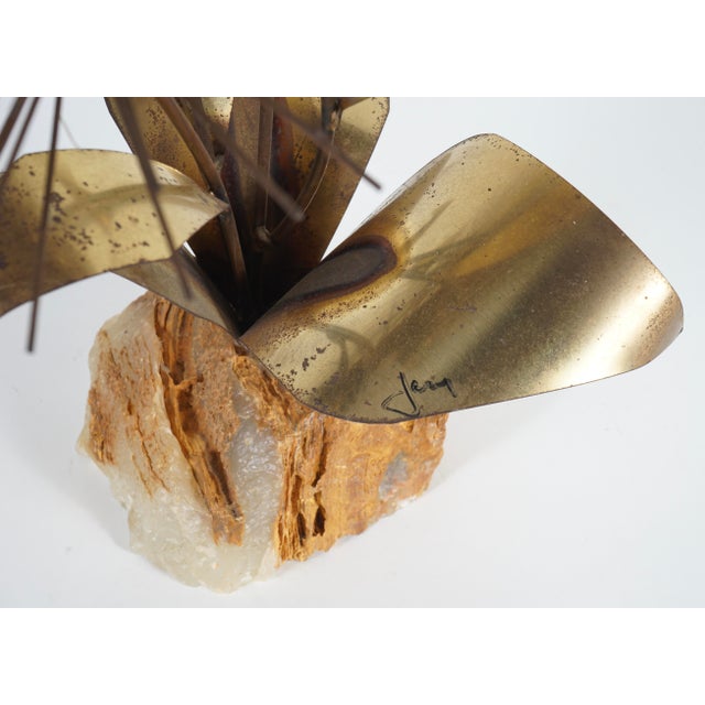 1970s Vintage Mid Century Mario Jason Brutalist Metal Flower Sculpture For Sale - Image 5 of 5