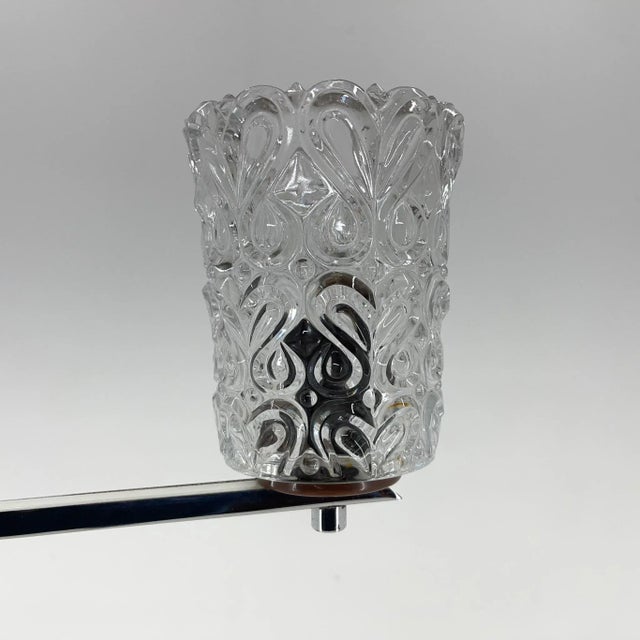 Gray Vintage Chrome & Glass Chandelier, 1970s For Sale - Image 8 of 9