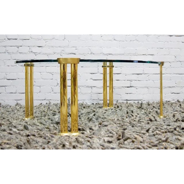 Italian Oval Table in Brass and Glass, 1970s For Sale - Image 5 of 15
