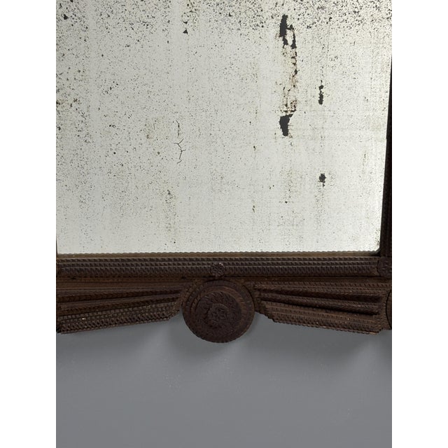 Antique Tramp Art Folk Art Distressed Mirror, Austria, 1890s For Sale - Image 6 of 17