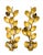 Stunning pair of mid-century Italian gilt metal wall sconces with sculptural leafy branches and stylized floral blooms...