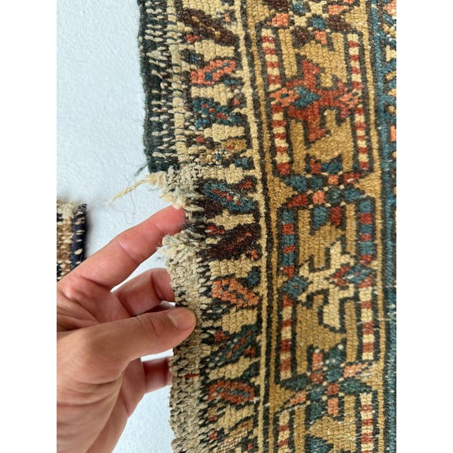 Vintage Persian Karaja Runner Earthy Rust & Unique Camel Border Rug 2.9 x 10.2 For Sale In Milwaukee - Image 6 of 7