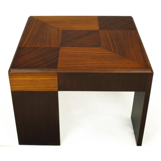 John Widdicomb John Widdicomb Natural and Bleached Macassar Ebony and Walnut Coffee Table For Sale - Image 4 of 10