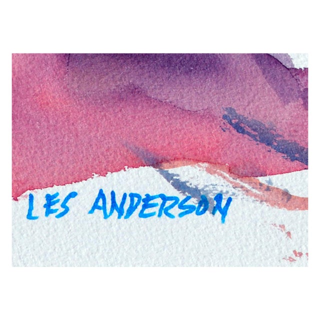1980s Yellow & Pink Abstract by Les Anderson For Sale - Image 5 of 5