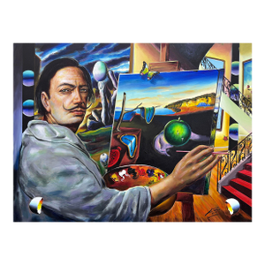 Ferjo, Homage to Dali, Large Original Painting on Canvas, Surrealist, Hand Signed