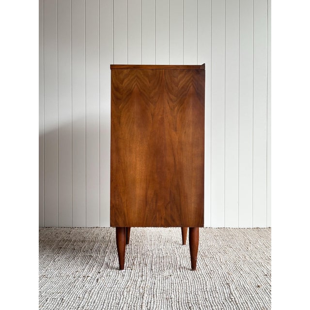 Vintage Mid Century Walnut Five-Drawer Dresser For Sale - Image 11 of 11